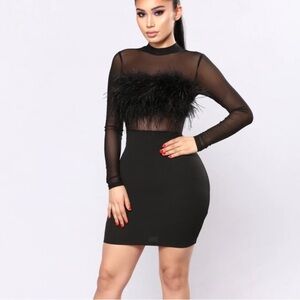 FLASH SALE! Fashion Nova Black Bodycon Mock Neck Dress